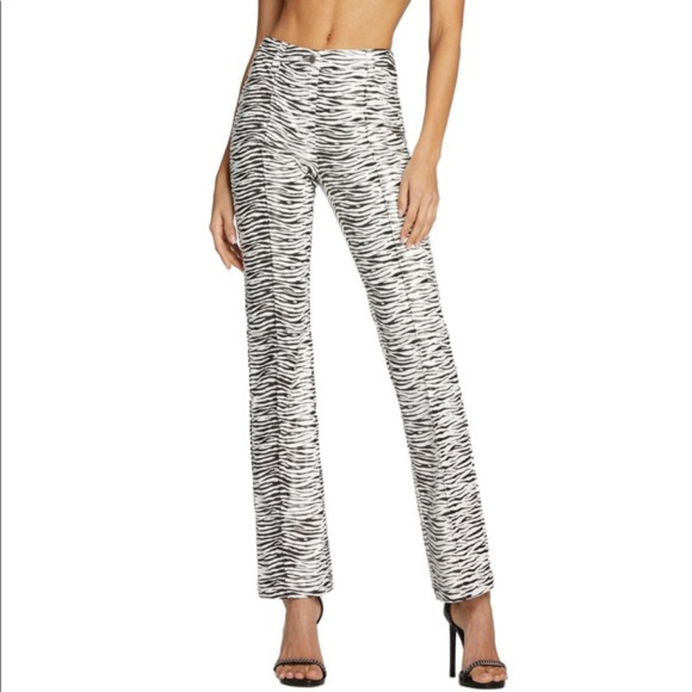 Xs Black and white zebra faux leather pants.